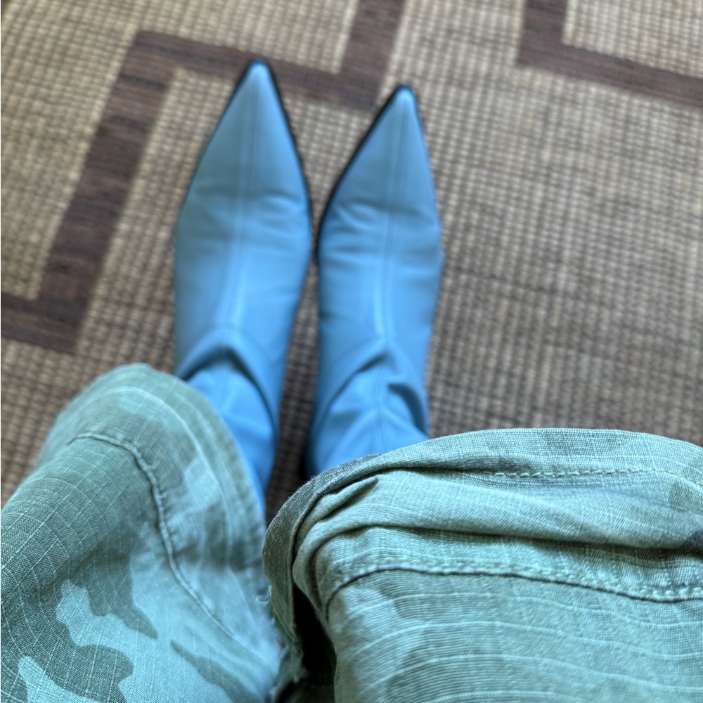 TIBI Leo Faux Napa Stretch Loe Boot